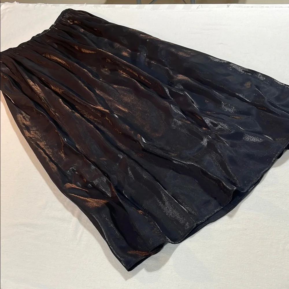 Brannan Studio San Francisco Black Pleated Maxi Skirt elastic waist size 16